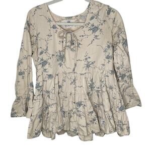 JDL Beige Floral Blouse size small
